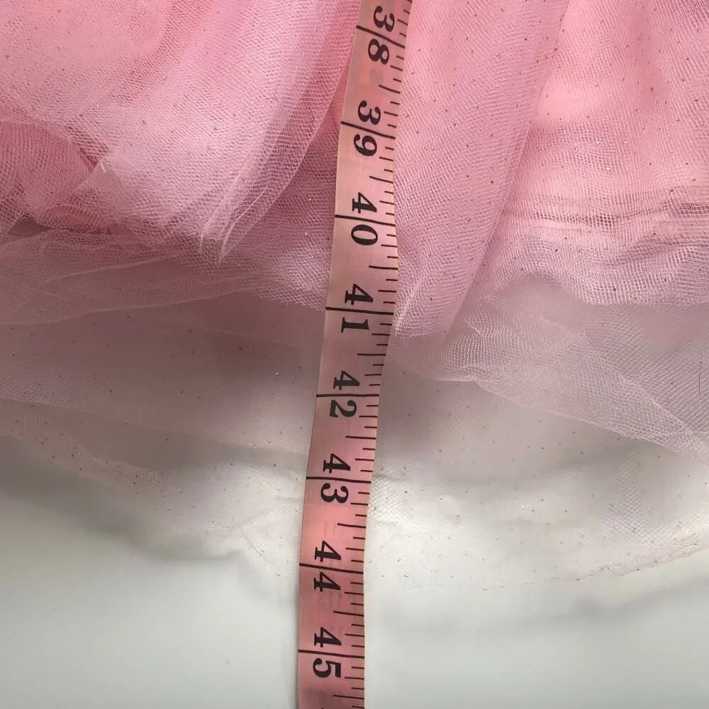 Wishcraft Girls Size 6 Pink Sequin Mermaid V-Neck Formal Gown